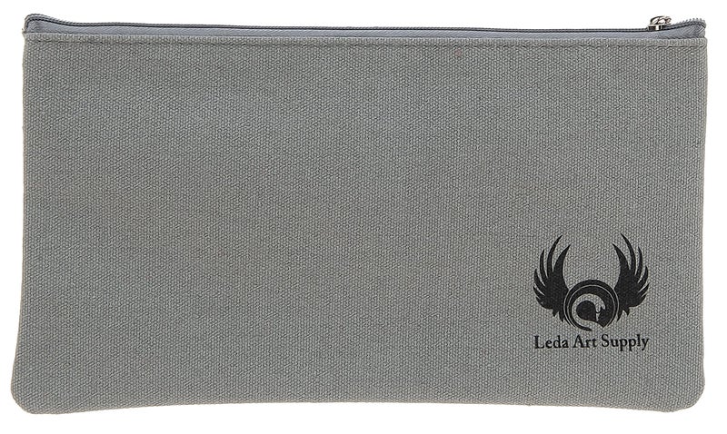 Leda Art Supply Leda Canvas Pencil Bag (9 x 5 inches) for Colored Pencils, Graphite and Charcoal Pencils, pens, Crayons and Other Drawing Materials - Image 1